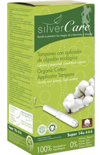 Masmi SILVER CARE tampony ze 100% bawełny organicznej SUPER z aplikatorem, 14 sztuk