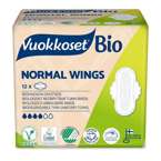 Vuokkoset, podpaski ze skrzydełkami Normal 100% BIO z bawełny organicznej, 12 sztuk