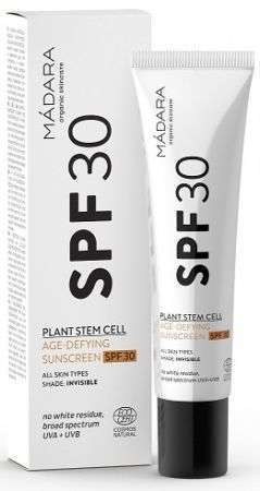 Madara Age Defying Sunscreen przeciwzmarszczkowy tonowany krem rozświetlający z roślinnymi komórkami macierzystymi i filtrem mineralnym SPF 30 40 ml