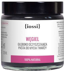 {iossi} - WĘGIEL. Oczyszczająca pasta do mycia twarzy z węglem aktywnym, algami i zieloną herbatą, 120 ml