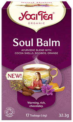 Yogi Tea Soul Balm herbata Balsam dla Duszy z łuskami kakao, rooibosem i pomarańczą 17 sztuk