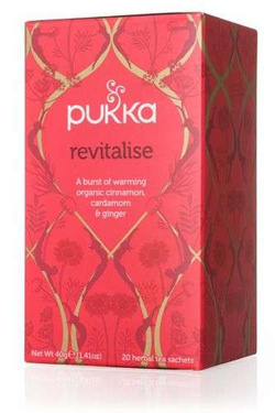 Pukka herbata Revitalise z cynamonem, kardamonem, imbirem, pomarańczą i goździkami, 20 saszetek