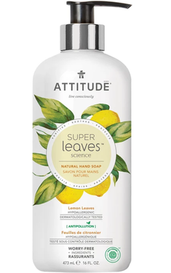 Attitude SUPER LEAVES mydło do rąk Liście Cytryny z ekstraktem z nasion moringi, 473 ml 