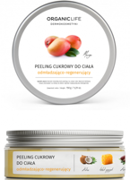 Organic Life peeling cukrowy do ciała odmładzająco-regenerujący z olejem kokosowym i woskiem pszczelim, 150 g