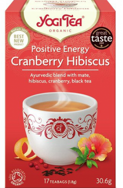 Yogi Tea Positive Energy Cranberry Hibiscus Pozytywna Energia, 17 sztuk