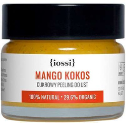 {iossi} - MANGO KOKOS. Delikatny cukrowy peeling do ust z masłem mango i cytryną, 15 ml