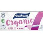 Vuokkoset, tampony SUPER 100% BIO z bawełny organicznej, 16 sztuk