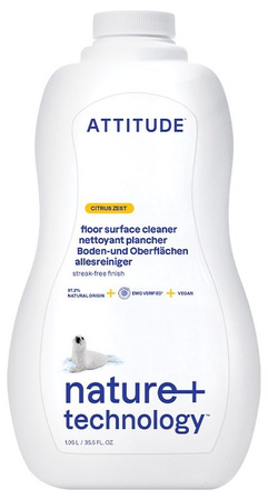 Attitude Eco Cleaner płyn do mycia podłóg Drewno i Terakota o zapachu skórki cytrynowej 1,05 l