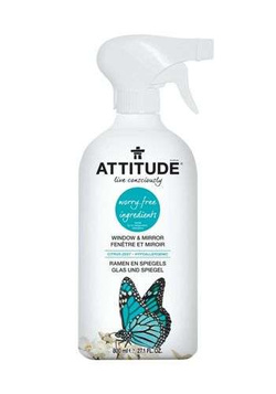 Attitude Eco Cleaner spray do szyb, okien i luster o zapachu skórki cytrynowej, 800 ml