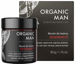 Organic Life Organic Man serum regenerujące do twarzy dla mężczyzn z oczarem i wąkrotką azjatycką, 50 g