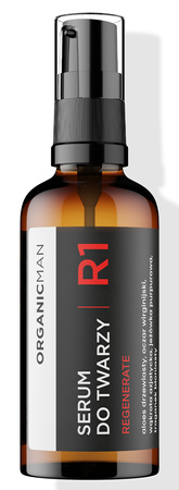 Organic Life Organic Man serum regenerujące do twarzy dla mężczyzn z oczarem i wąkrotką azjatycką, 50 g