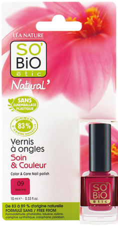 SO BiO naturalny lakier do paznokci 09 Rose Arty z olejem rycynowym bio 10 ml