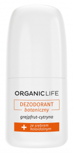 Organic Life dezodorant botaniczny o zapachu grejfruta i cytryny ze srebrem koloidalnym i oczarem, 50 ml