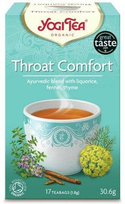 Yogi Tea herbata Throat Comfort na gardło z lukrecją, koprem włoskim, tymiankiem i cytrusami 17 szt.