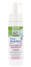 So Bio ALOE VERA kojąca pianka oczyszczająca do twarzy z aloesem, rumiankiem i różą do cery wrażliwej i alergicznej 150 ml