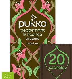 Pukka herbata Peppermint & Licorice Mięta z Lukrecją, 20 saszetek