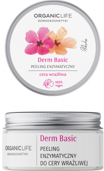 Organic Life Derm Basic peeling enzymatyczny do skóry wrażliwej z hibiskusem, nasturcją i czarnym bzem, 100 g