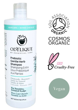 Odylique organiczny delikatny szampon ziołowy z prebiotykami do wrażliwej skóry głowy bezzapachowy, 500 ml