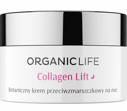 Organic Life Collagen Lift przeciwzmarszczkowy botaniczny krem na noc z lotosem i wąkrotką azjatycką, 50 g