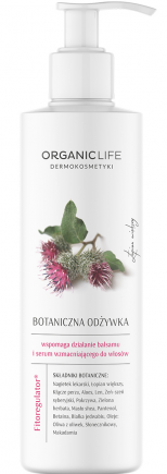 Organic Life odżywka botaniczna do włosów o działaniu wzmacniającym z żeń-szeniem, pantenolem i białkami jedwabiu, 250 g