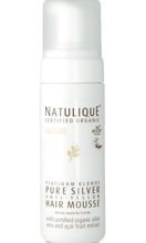 Natulique Pure Silver pianka do układania włosów blond i siwych usuwająca żółte tony z ekstraktem z owoców mango, 150 ml