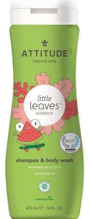 Attitude LITTLE LEAVES szampon i żel do mycia ciała dla dzieci Arbuz i Kokos, 473 ml 
