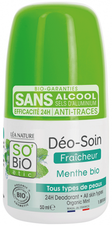 So Bio organiczny dezodorant roll on z miętą, 50 ml