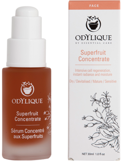 Odylique organiczny superowocowy koncentrat z olejami awokado i jojoba, głogiem, granatem i rokitnikiem, 8 ml