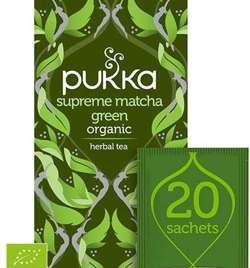 Pukka herbata Supreme Matcha Green Zielona Sencha, Oothu, Suoi Gang i Matcha, 20 saszetek
