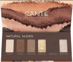 Sante paleta cieni do powiek Natural Nudes z pigmentami mineralnymi i olejem rycynowym, 6 x 0,9 g 